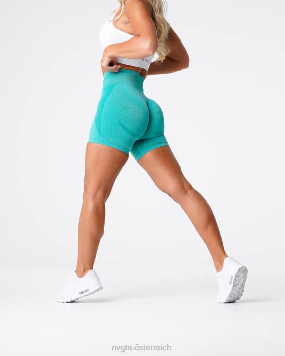 Fitness Frauen NVGTN 6J66351 Türkis Konturnahtlose Shorts