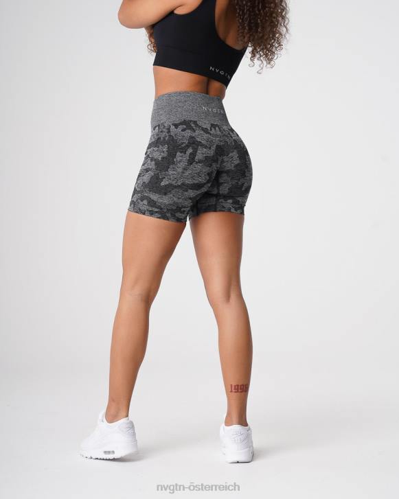 Fitness Frauen NVGTN 6J66437 Schwarz Nahtlose Camo-Shorts