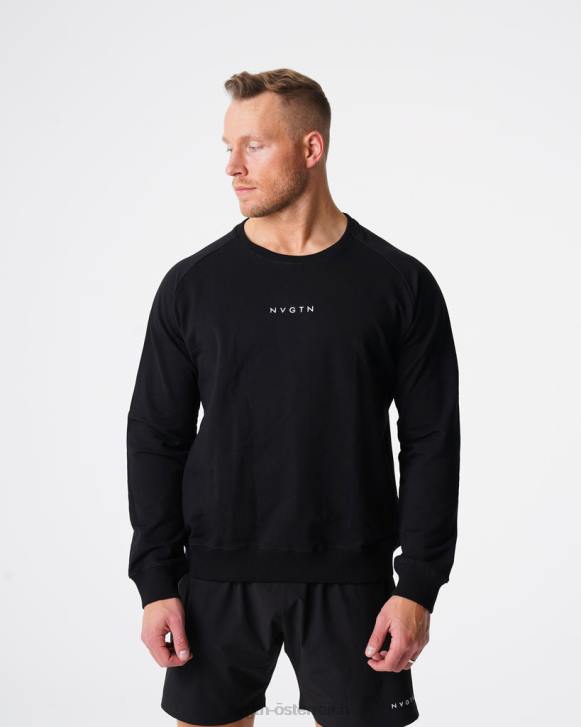 Spitzen Männer NVGTN 6J66790 Schwarz Sweatshirt mit Rundhalsausschnitt