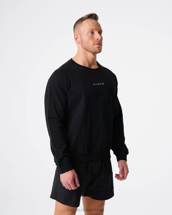 Spitzen Männer NVGTN 6J66790 Schwarz Sweatshirt mit Rundhalsausschnitt